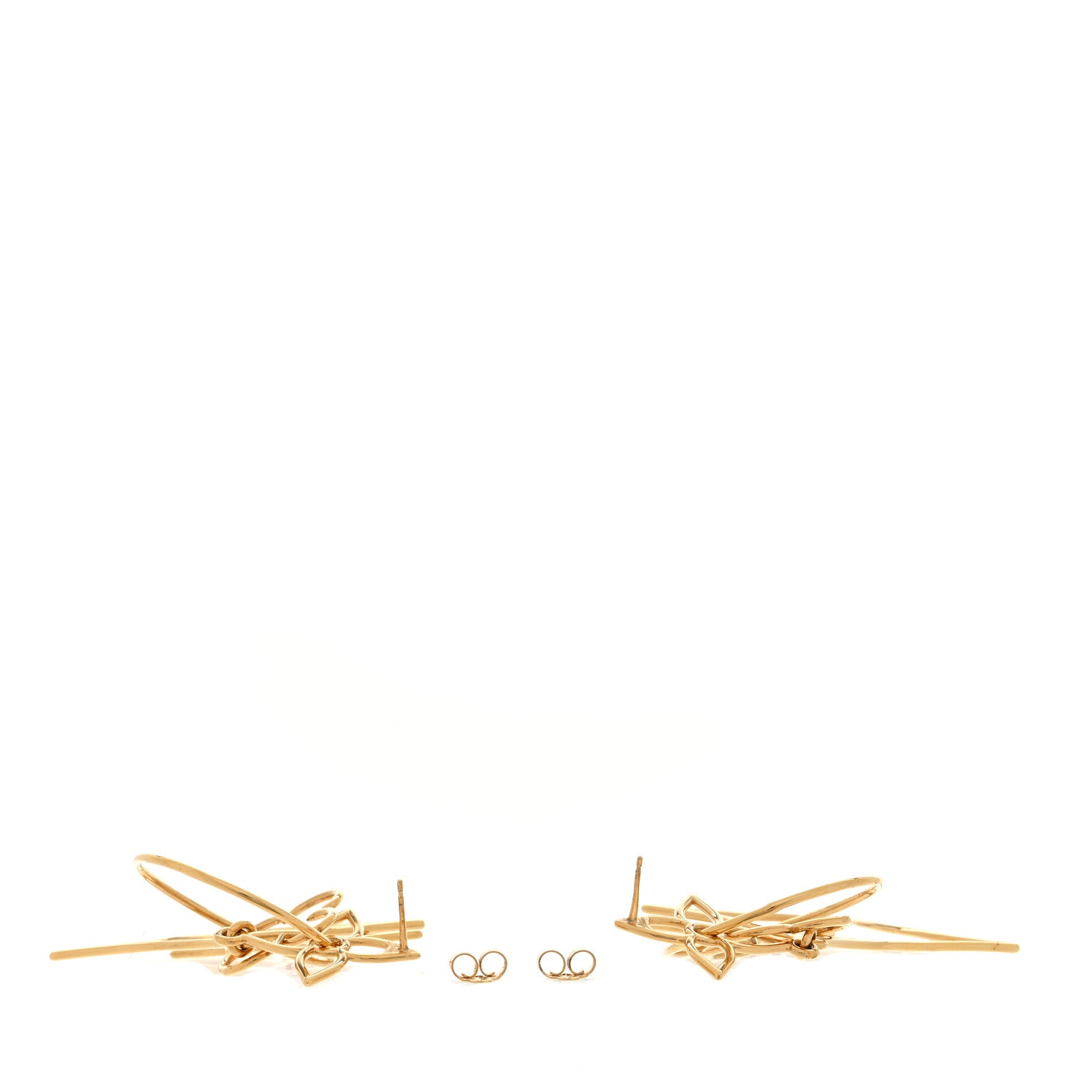 Louis Vuitton Metal Twiggy Drop Earrings Gold 3 of 5
