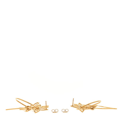 Louis Vuitton Metal Twiggy Drop Earrings Gold 3 of 5
