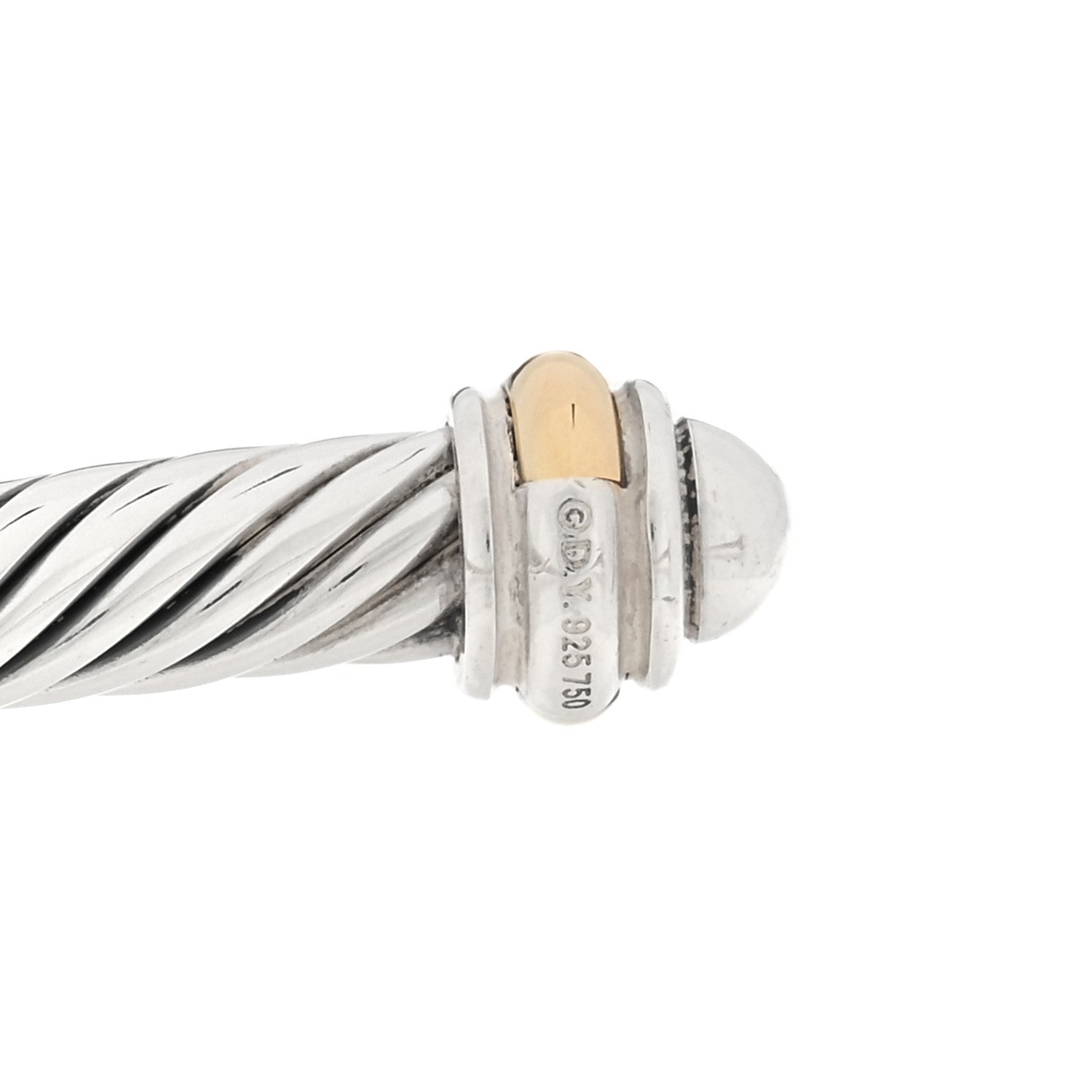David Yurman Sterling Silver 18K Yellow Gold 4mm Cable Classics Bracelet 3 of 3