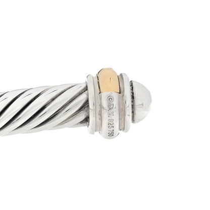 David Yurman Sterling Silver 18K Yellow Gold 4mm Cable Classics Bracelet 3 of 3