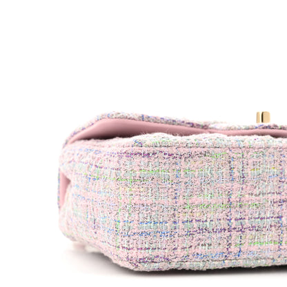 Chanel Tweed Quilted Mini Rectangular Flap Pink Multicolor 9 of 11