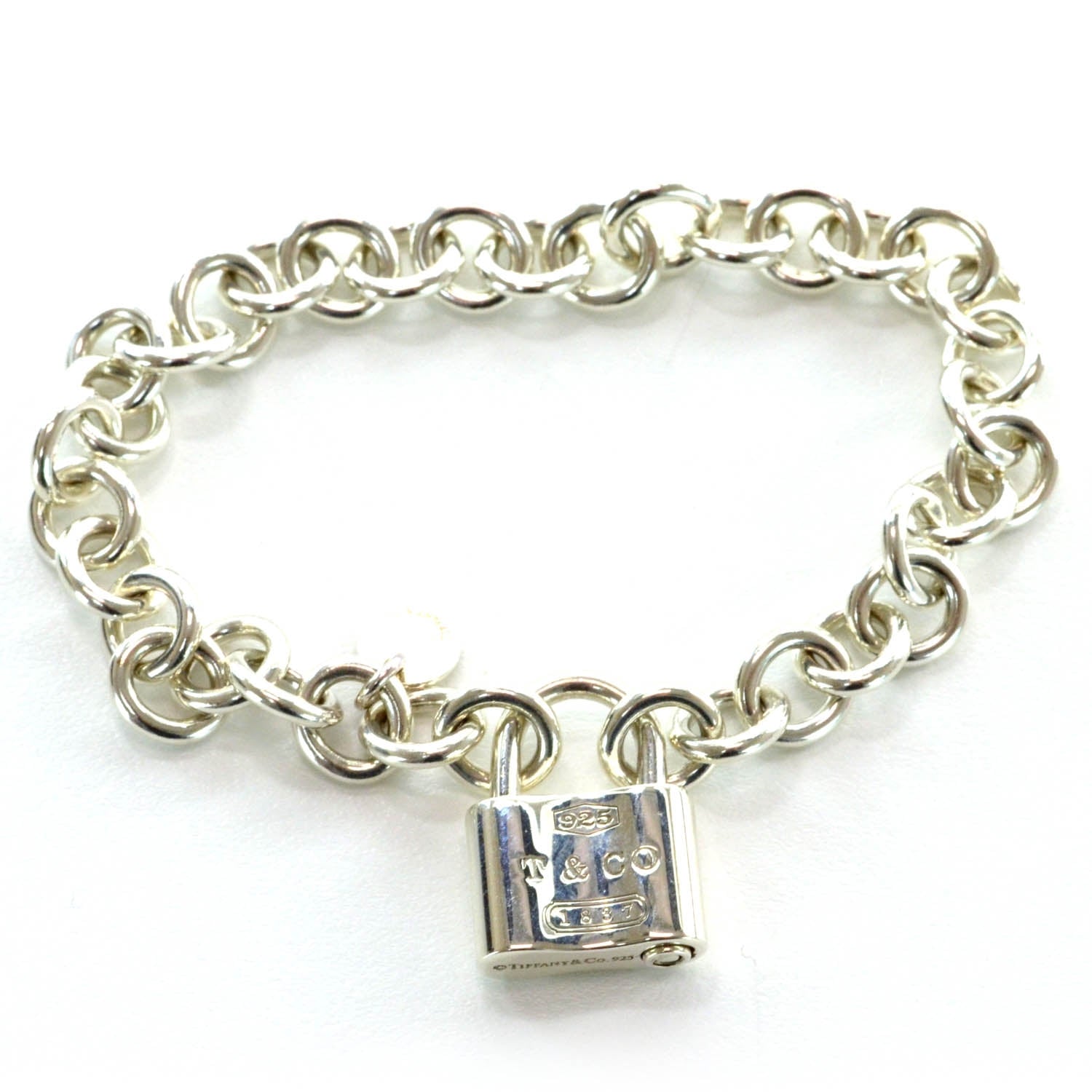 Tiffany Sterling Silver 1837 Lock Charm Bracelet 1 of 5