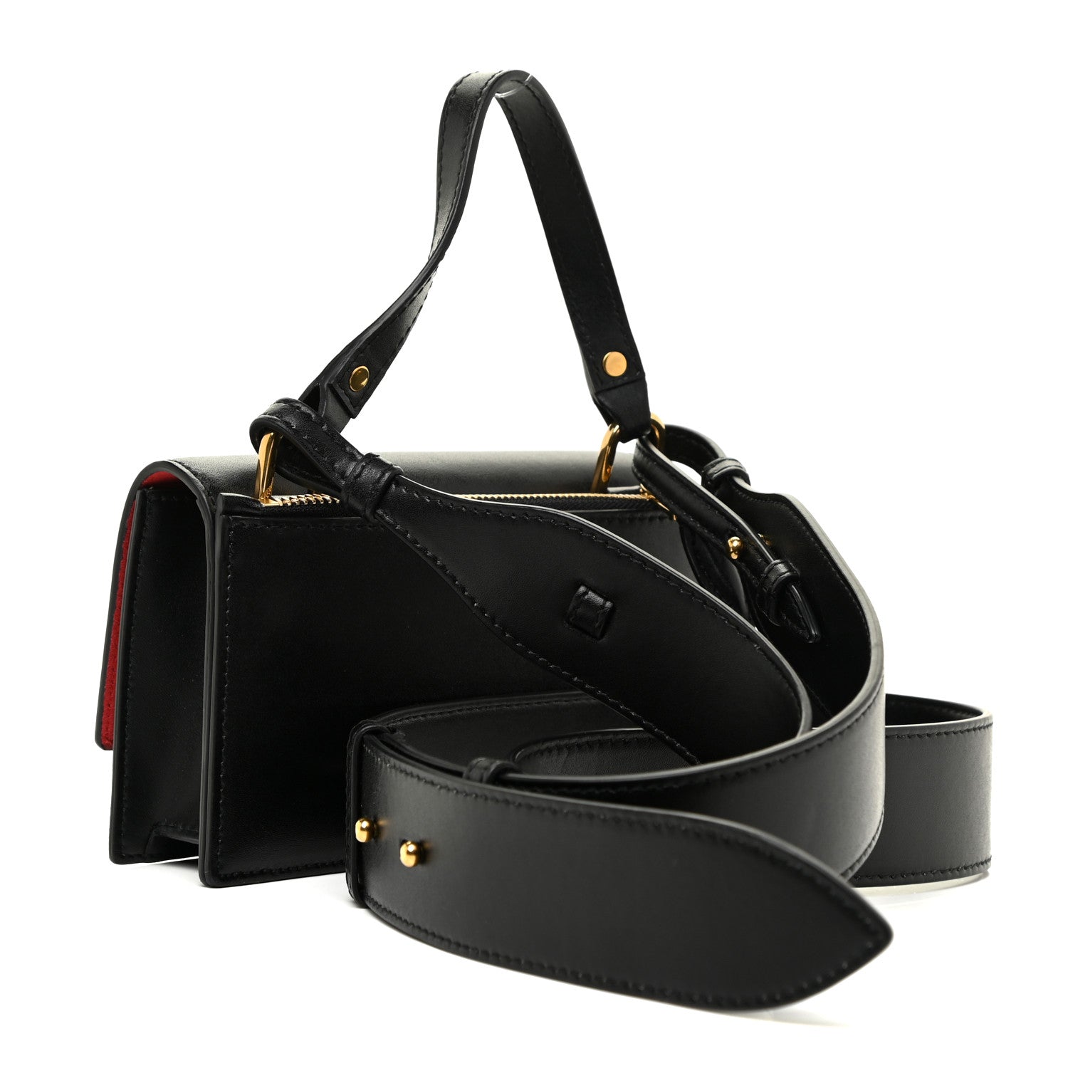 Alexander McQueen Calfskin Skull Lock Mini Crossbody Bag Black 3 of 13