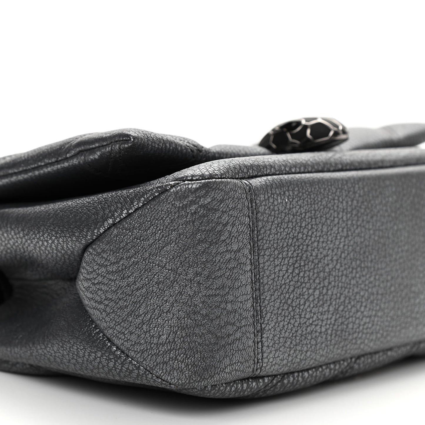 Diamond Goatskin Matelasse Mini Serpenti Cabochon Crossbody Charcoal