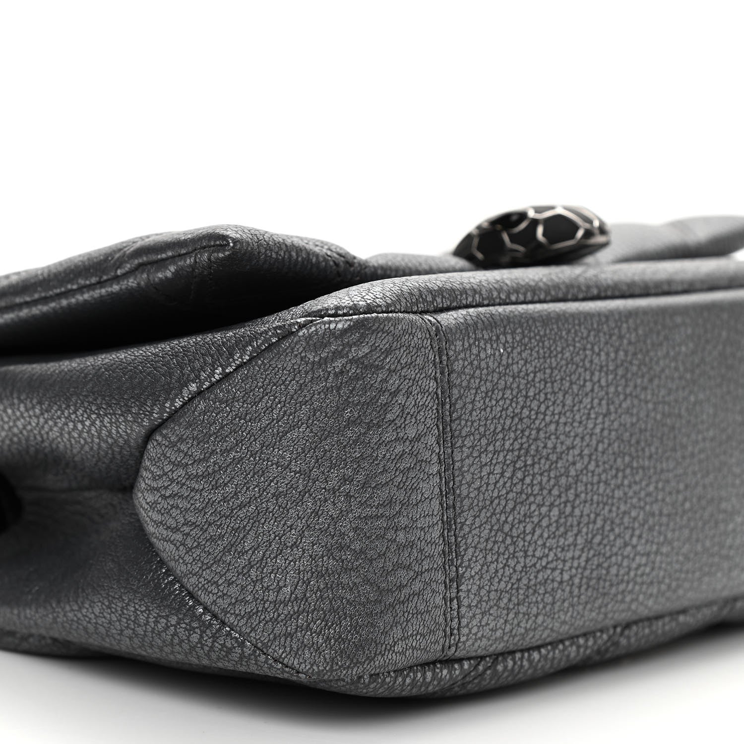 Bulgari Diamond Goatskin Matelasse Mini Serpenti Cabochon Crossbody Charcoal 8 of 9