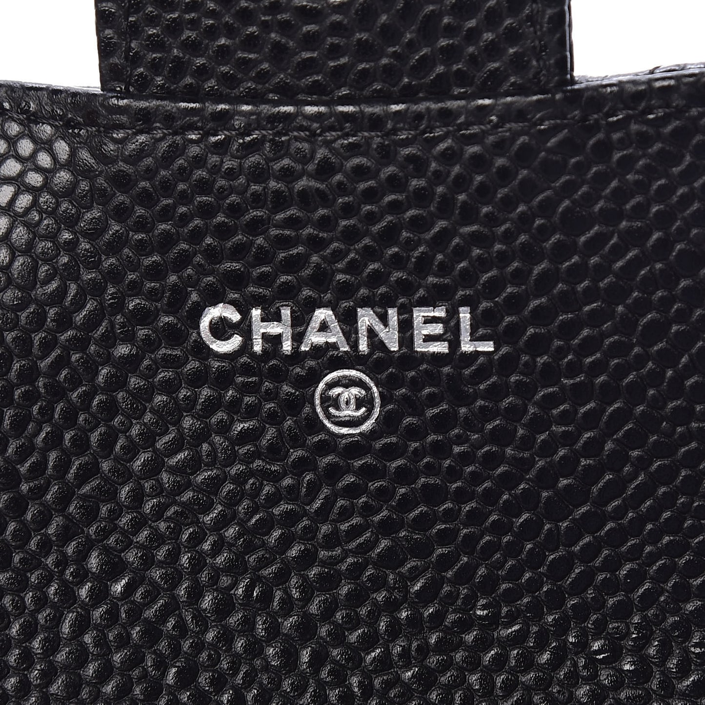Caviar Quilted Flap Card Holder Wallet Black