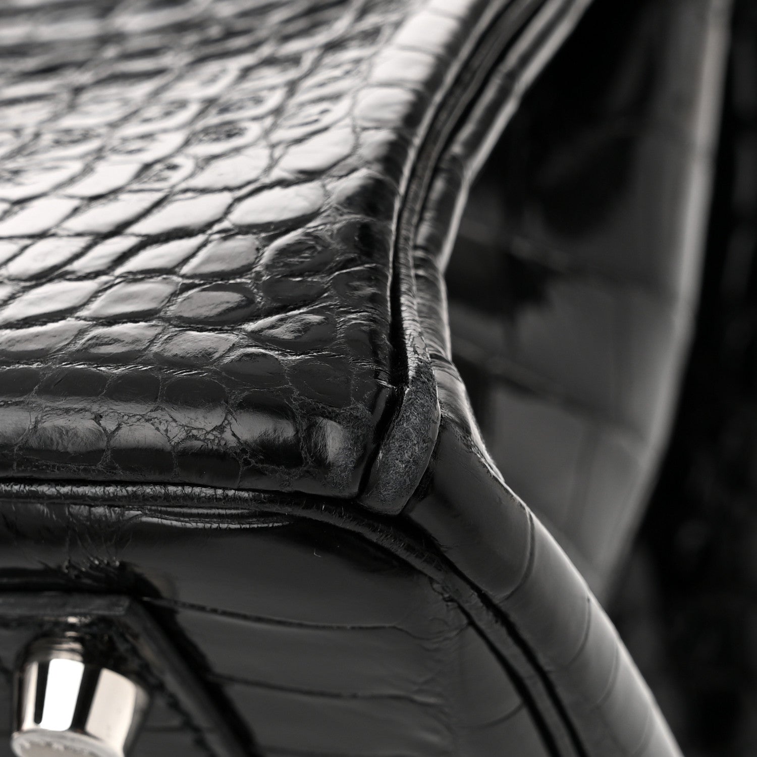 Hermes Shiny Porosus Crocodile Birkin 30 Black 11 of 12