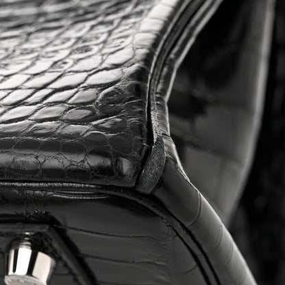 Hermes Shiny Porosus Crocodile Birkin 30 Black 11 of 12