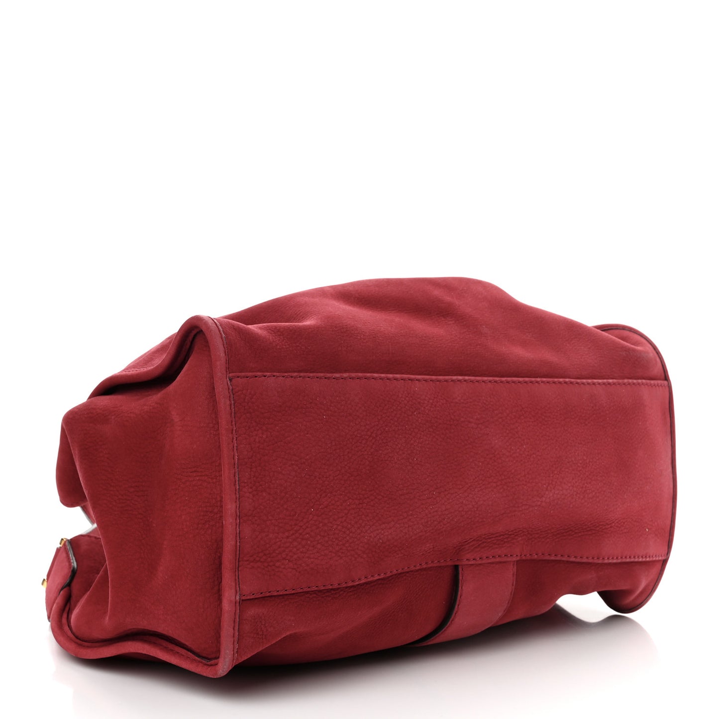 Nubuck Medium Soft Stirrup Shoulder Bag Red