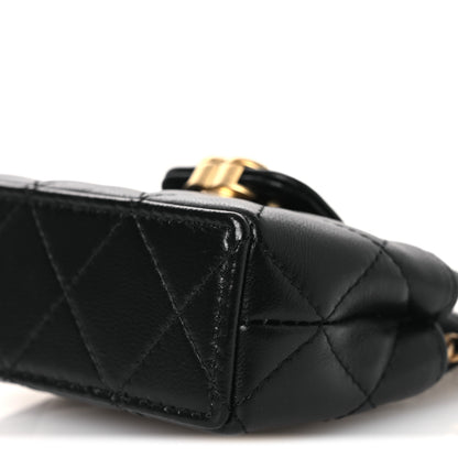 Chanel Shiny Lambskin Quilted Mini Kelly Bag Charm Black 10 of 11