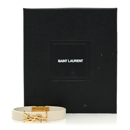 Saint Laurent Calfskin Monogram Bracelet M Black 5 of 5