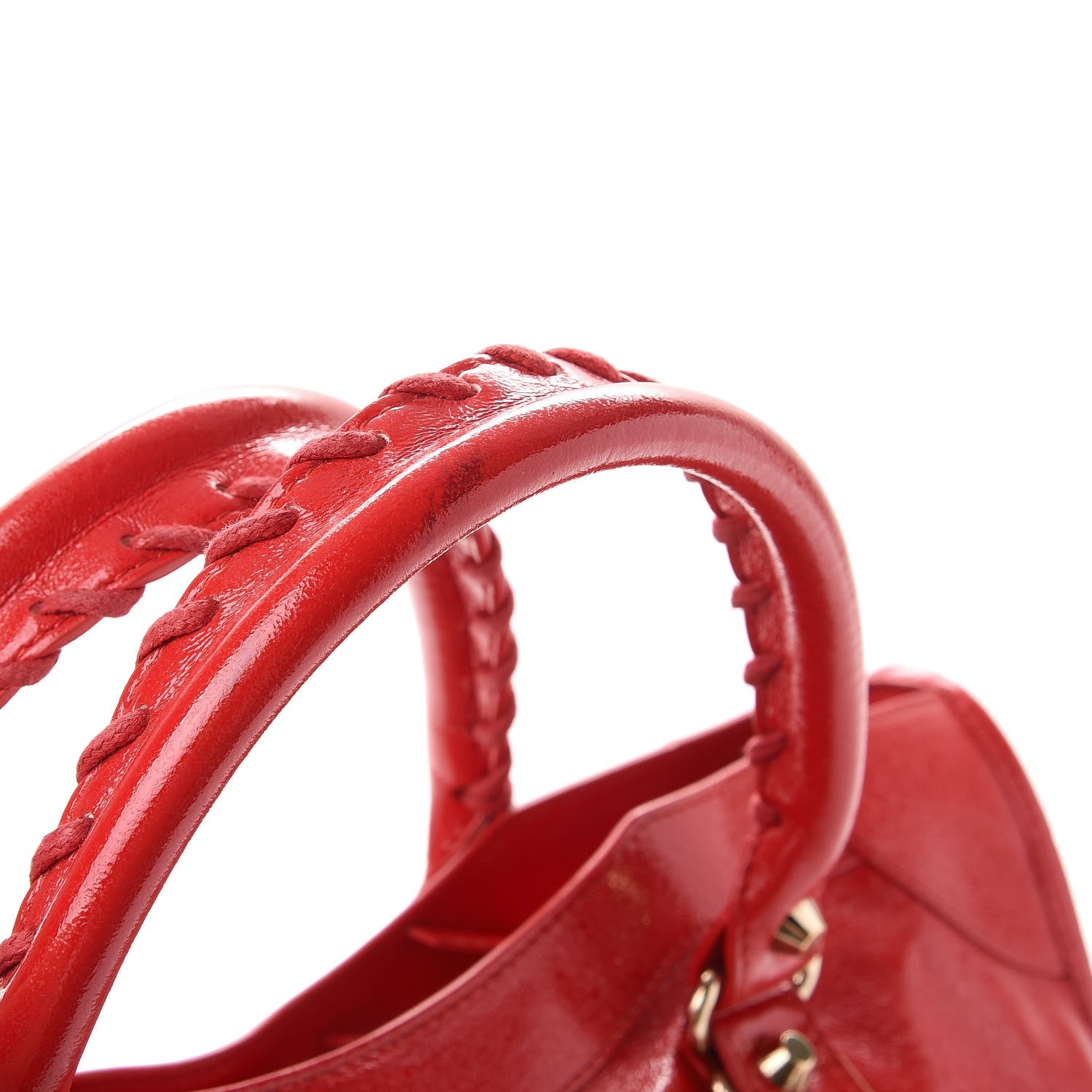 Balenciaga Glossy Nappa Gold Metallic Edge Hardware City Rouge Grenade 8 of 8