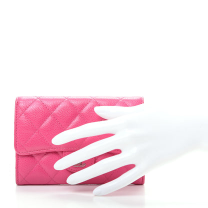 Chanel Caviar Quilted Small Flap Wallet Pink 2 of 7