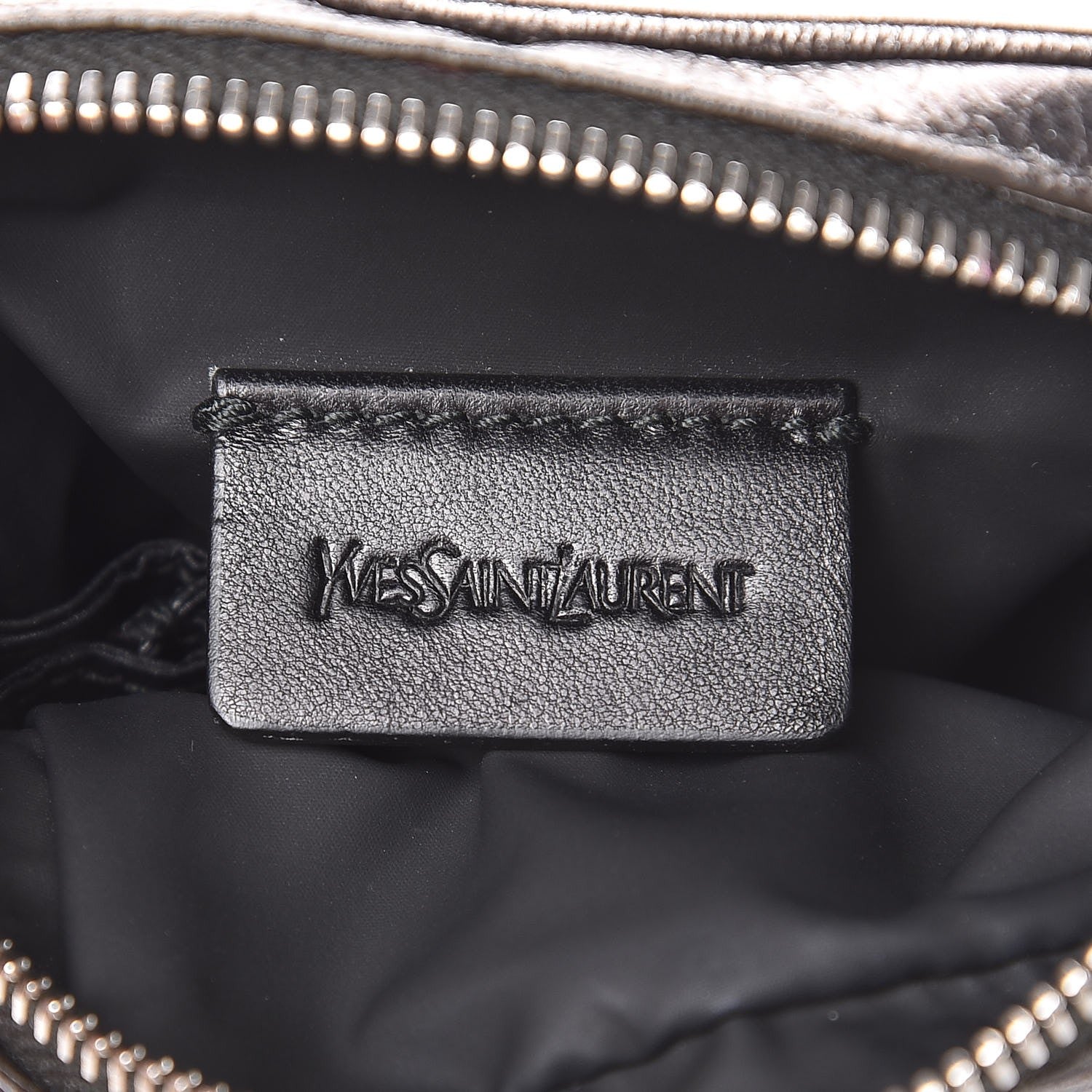 Saint Laurent Metallic Leather Belle De Jour Wristlet Pouch Grey 6 of 6