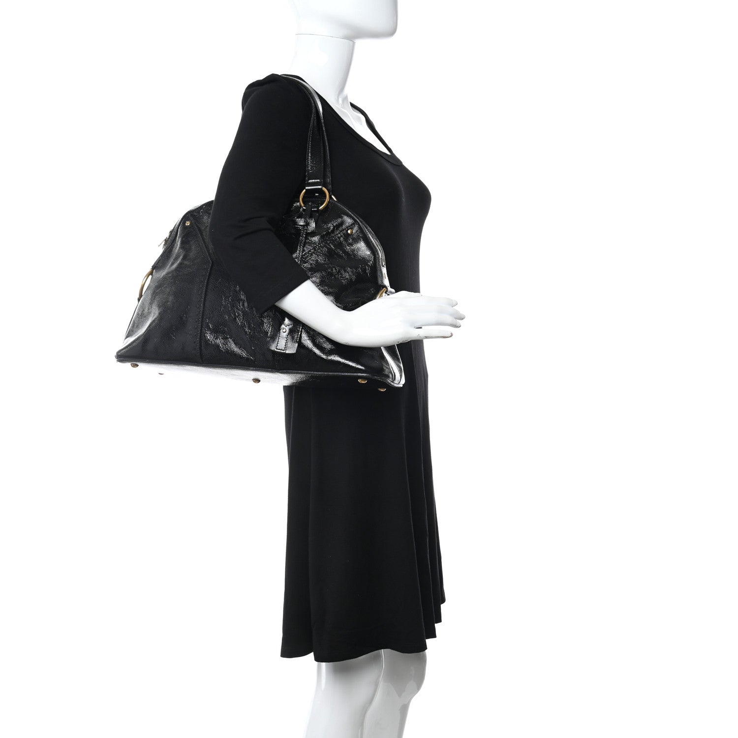 Saint Laurent Patent Large Muse Black 2 of 12