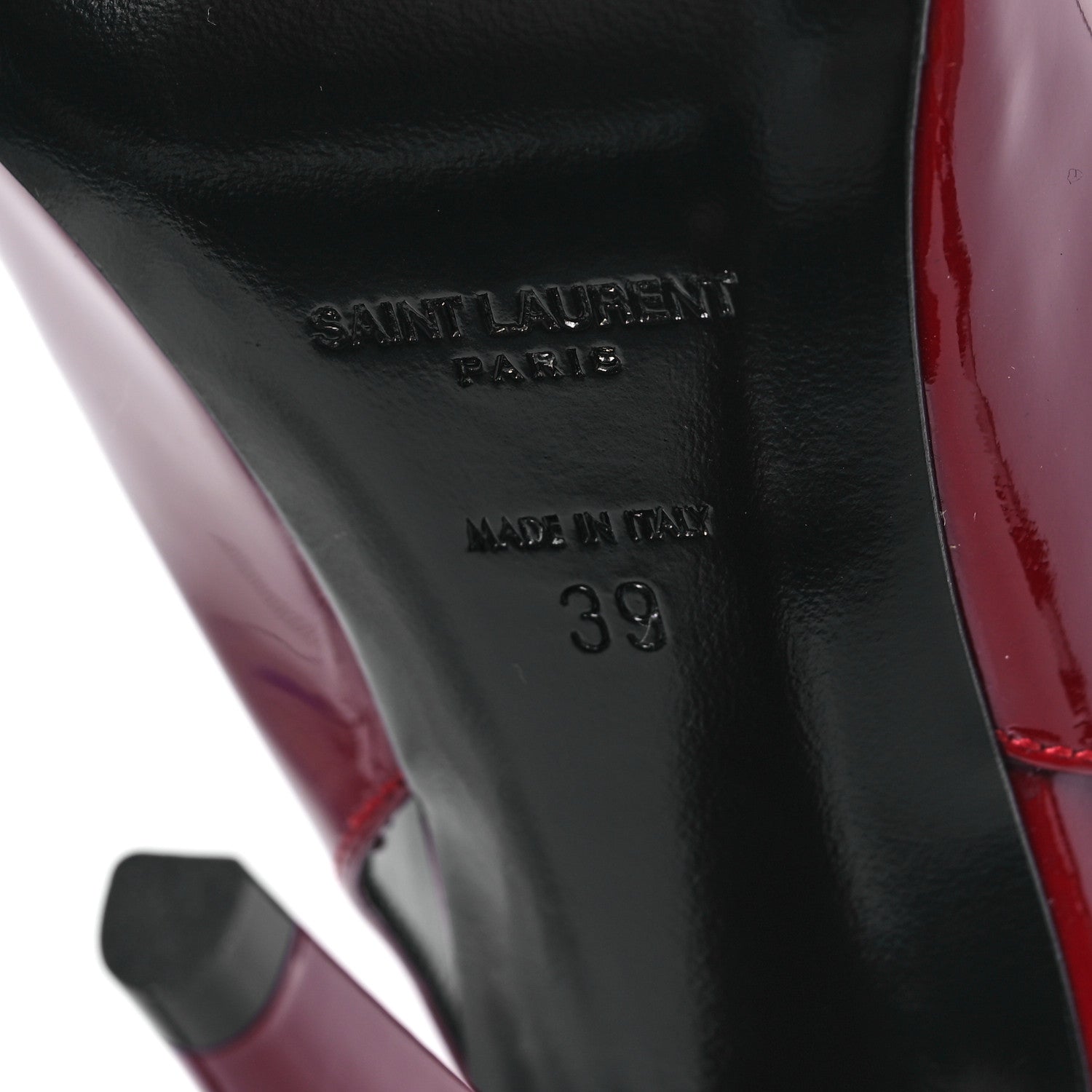 Saint Laurent Patent Venus 110 Slingback Pumps 39 Hot Red 6 of 12