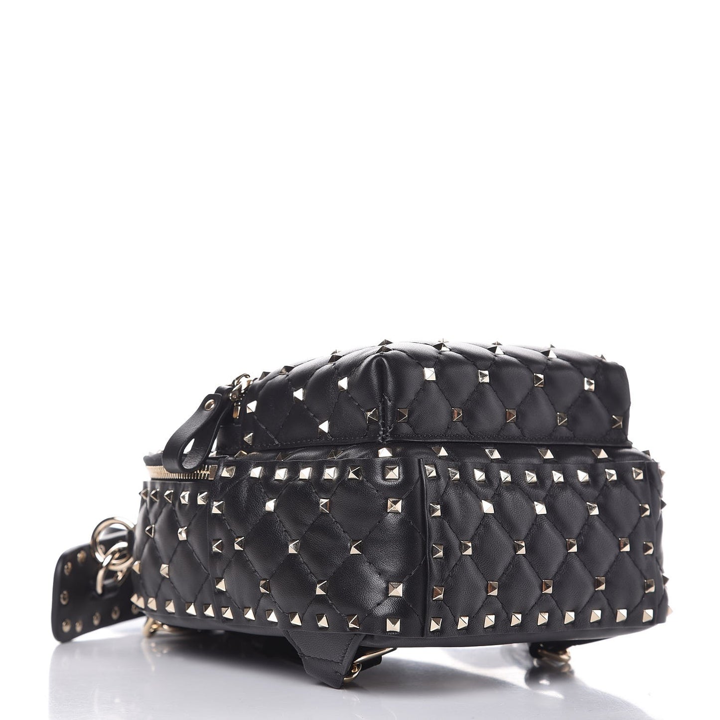 Nappa Quilted Mini Rockstud Spike Backpack Black