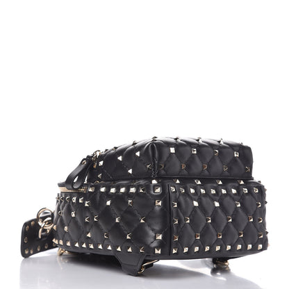 Valentino Garavani Nappa Quilted Mini Rockstud Spike Backpack Black 4 of 6