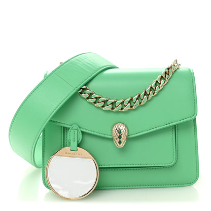 Bulgari Calfskin Serpenti Forever Maxi Chain Crossbody Bag Green 3 of 11