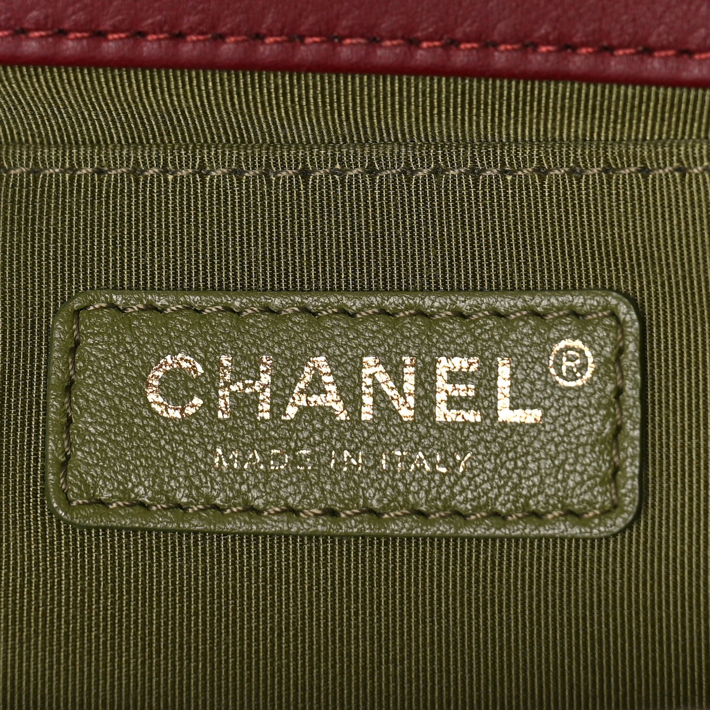 Lambskin Quilted Medium Boy Flap Dark Red