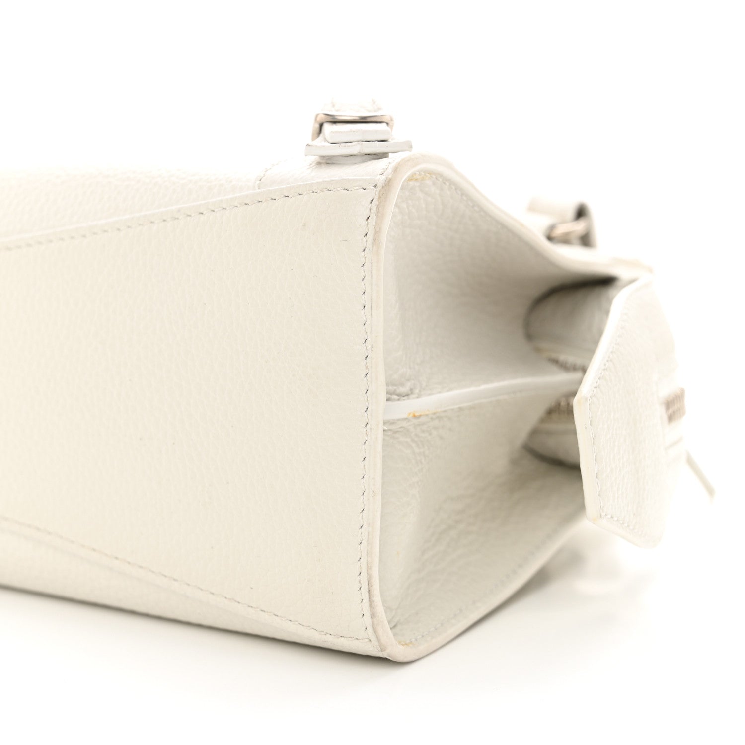 Balenciaga Grained Calfskin Neo Classic Silver Hardware Mini City White 10 of 14