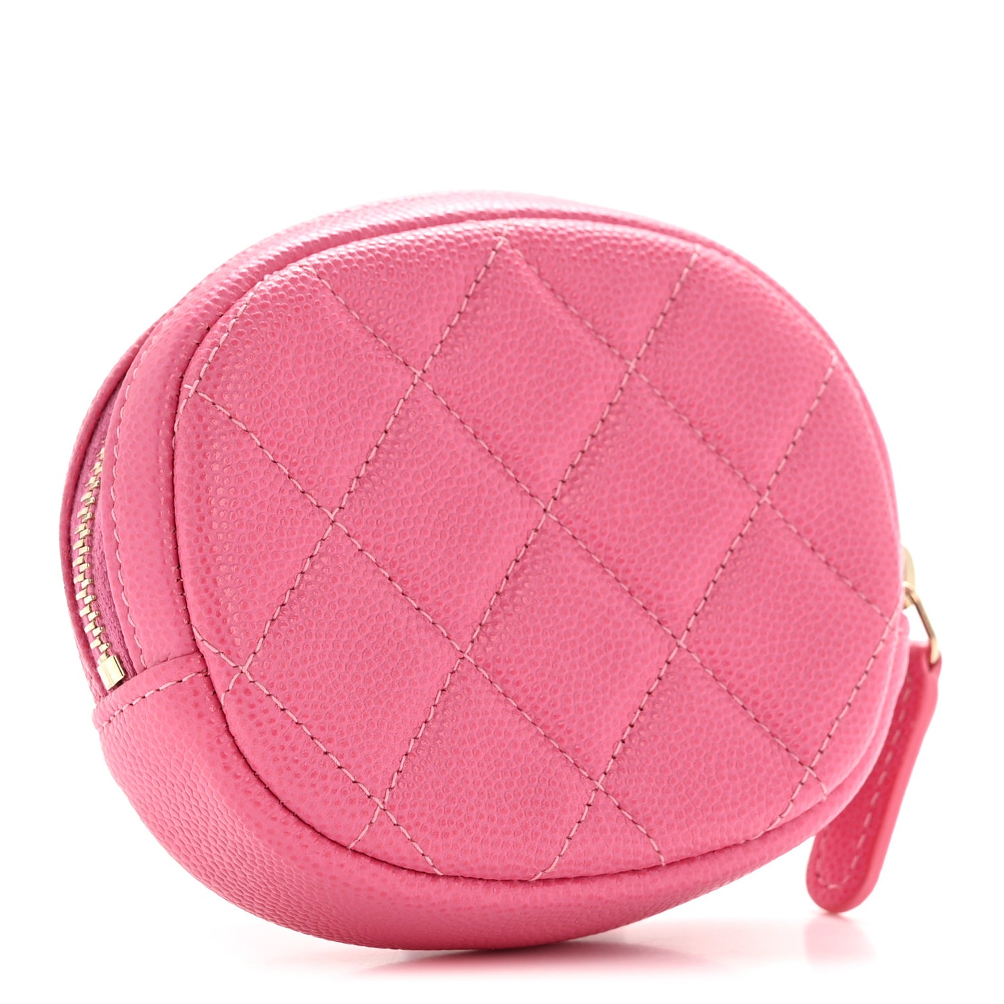 Caviar Quilted Zip Around Classic Coin Purse Pink