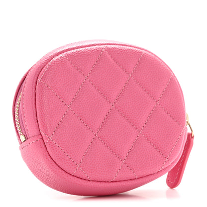 Chanel Caviar Quilted Zip Around Classic Coin Purse Pink 3 of 8
