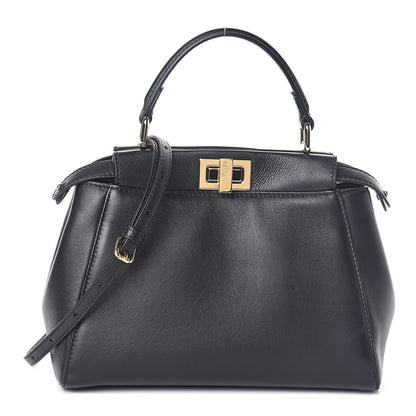 Fendi Nappa Mini Peekaboo Iconic Satchel Black 1 of 10