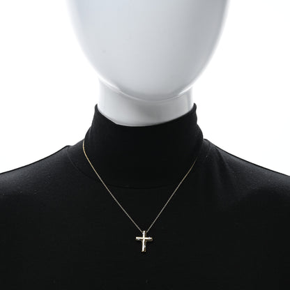 Tiffany 18K Yellow Gold Diamond Etoile Cross Pendant Necklace 2 of 4
