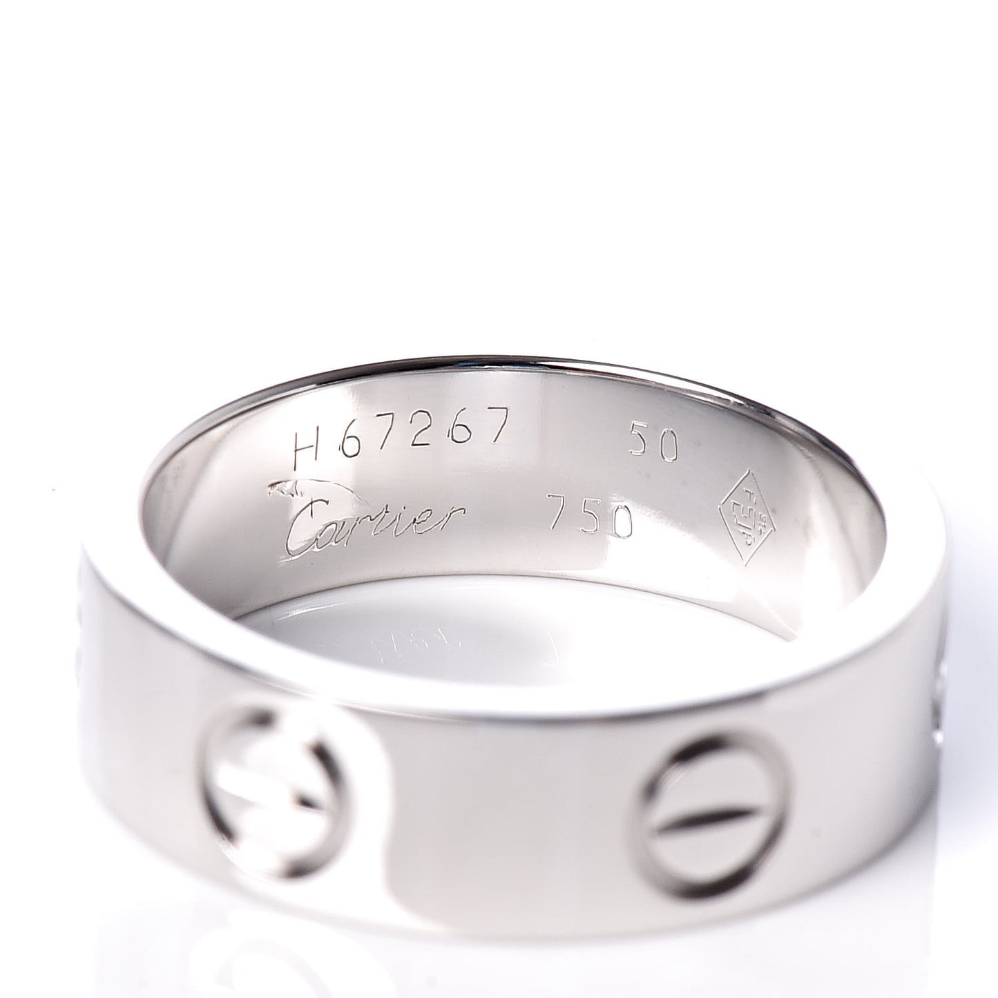 18K White Gold 5.5mm LOVE Ring 50 5.25
