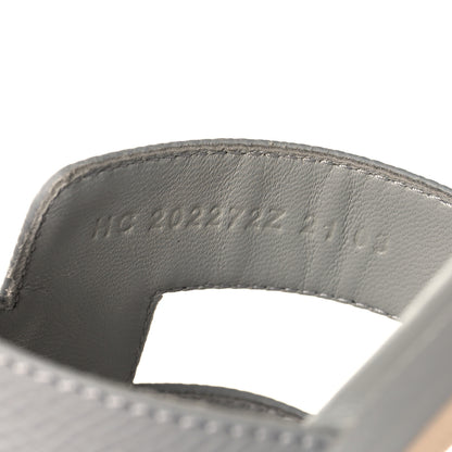 Hermes Epsom Oran Sandals 36.5 Bleu Glacier 6 of 9