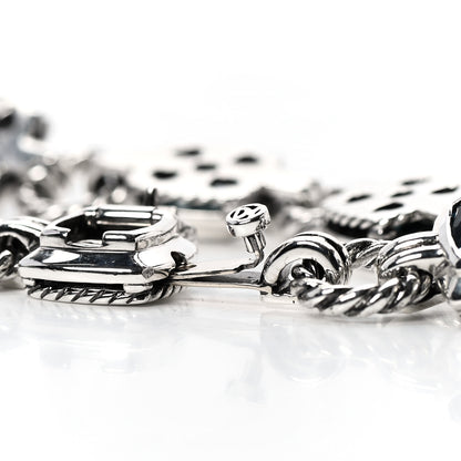 David Yurman Sterling Silver Blue Topaz 7mm Renaissance Linked Bracelet 5 of 5