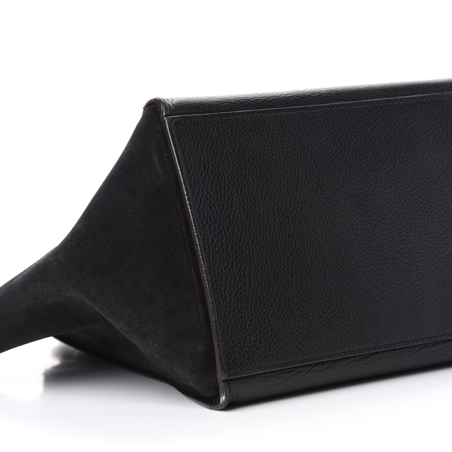 Celine Drummed Calfskin Suede Small Trapeze Black 6 of 14