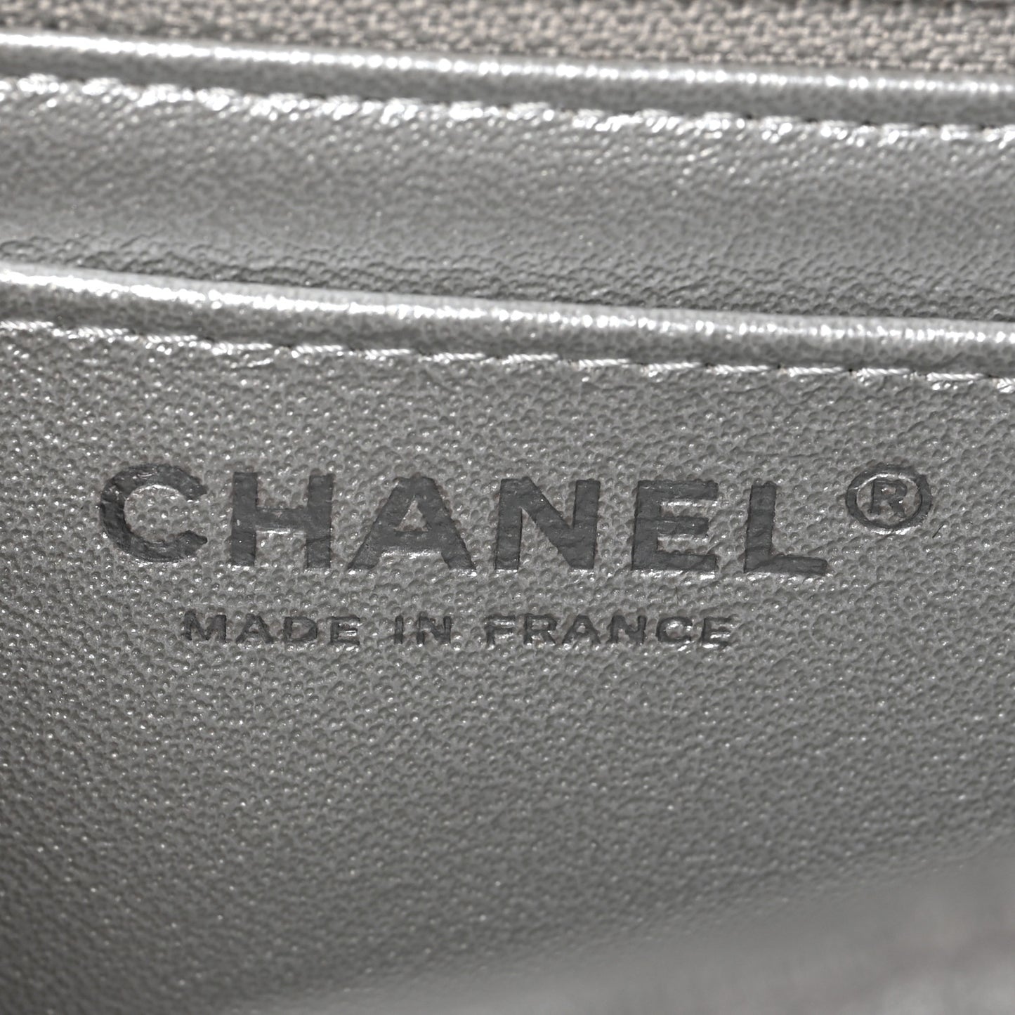 Metallic Lambskin Quilted Mini Rectangular Flap Silver