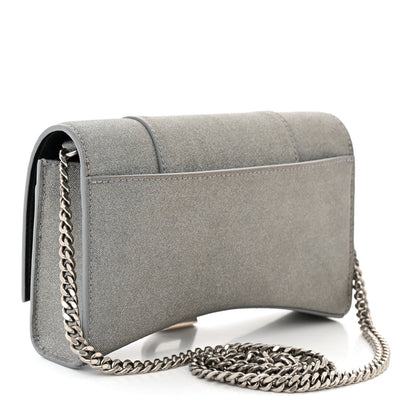 Balenciaga Glitter Fabric Hourglass Chain Bag Grey 3 of 9