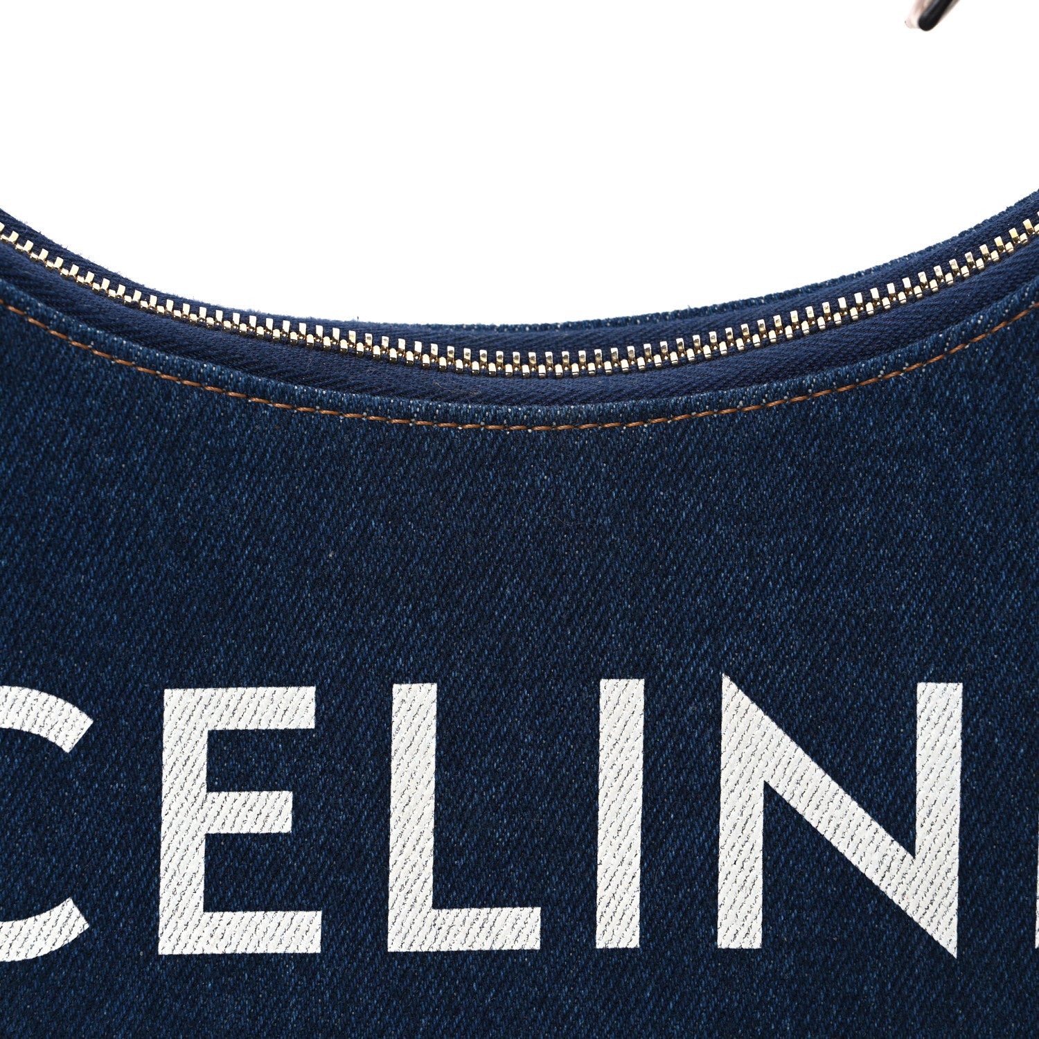 Celine Denim Ava Shoulder Bag Navy Tan 9 of 11