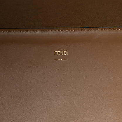 Fendi Shearling Vitello King Logo Medium Fendi Sunshine Shopper Tote White 5 of 9