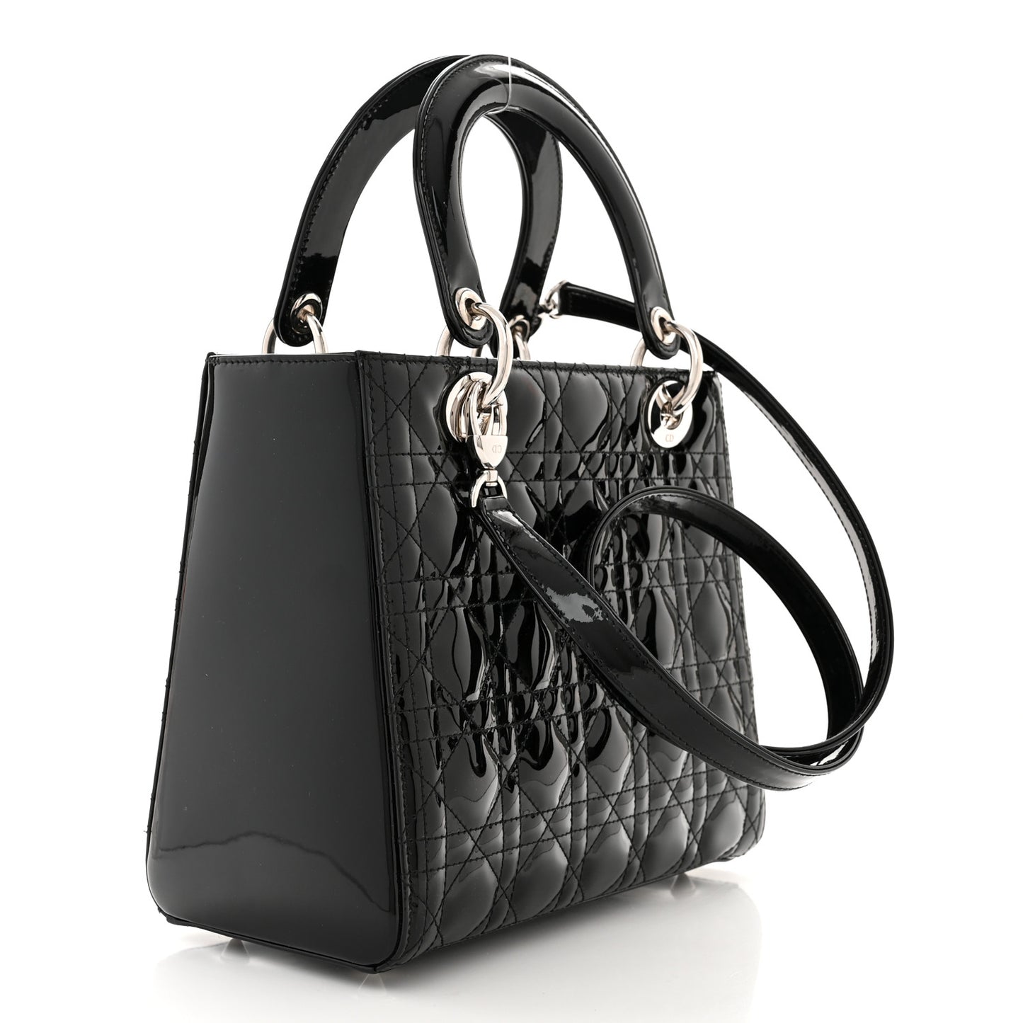 Patent Cannage Medium Lady Dior Black