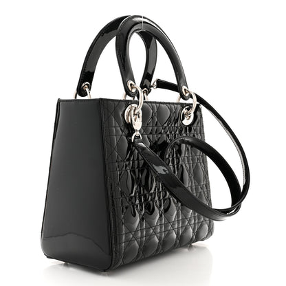 Christian Dior Patent Cannage Medium Lady Dior Black 3 of 10