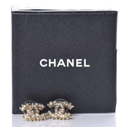 Chanel Crystal CC Earrings Gold 3 of 3