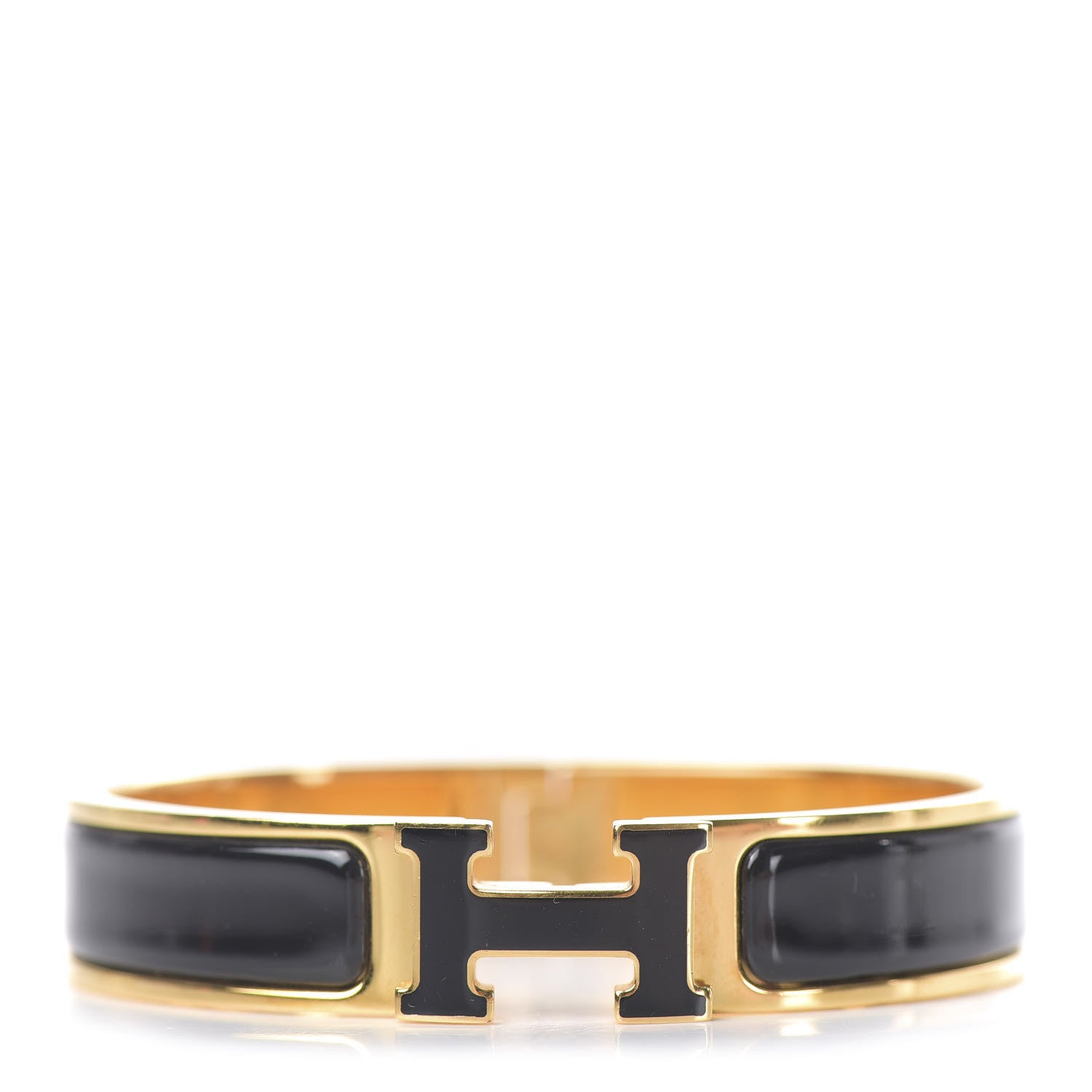 Hermes Enamel Narrow Clic Clac H Bracelet PM Black 1 of 4