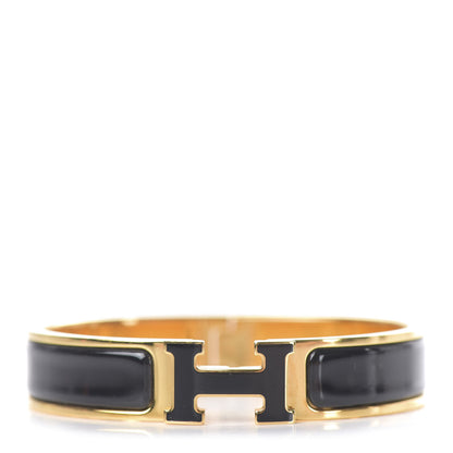 Hermes Enamel Narrow Clic Clac H Bracelet PM Black 1 of 4