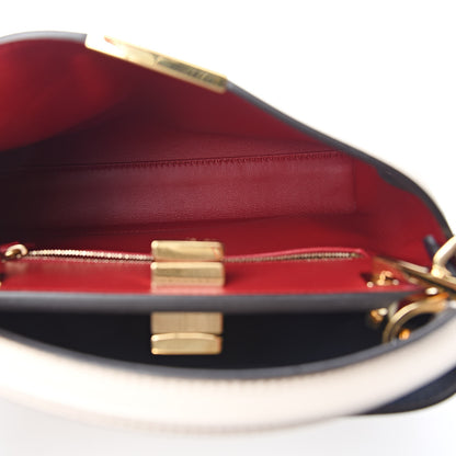 Fendi Vitello Tahiti Burro Bi-Color Medium Peekaboo Iconic Essentially Satchel Camelia Fragola Dark Blue 5 of 11