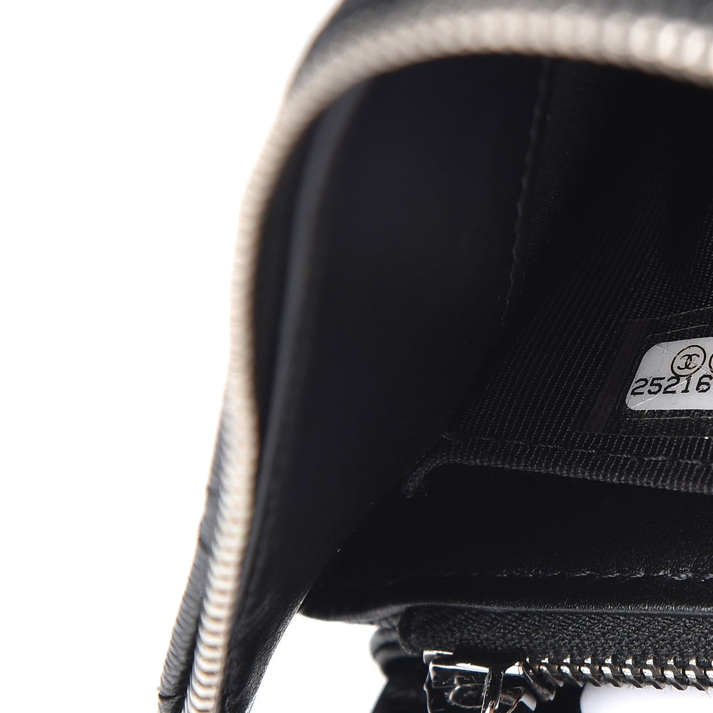 Iridescent Caviar Quilted Large Zipped Clutch Black