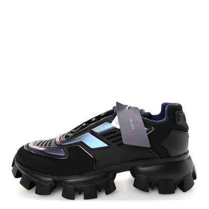 Prada Rubber Knit Fabric Iridescent Mens Cloudbust Thunder Sneakers 10.5 Black 1 of 10