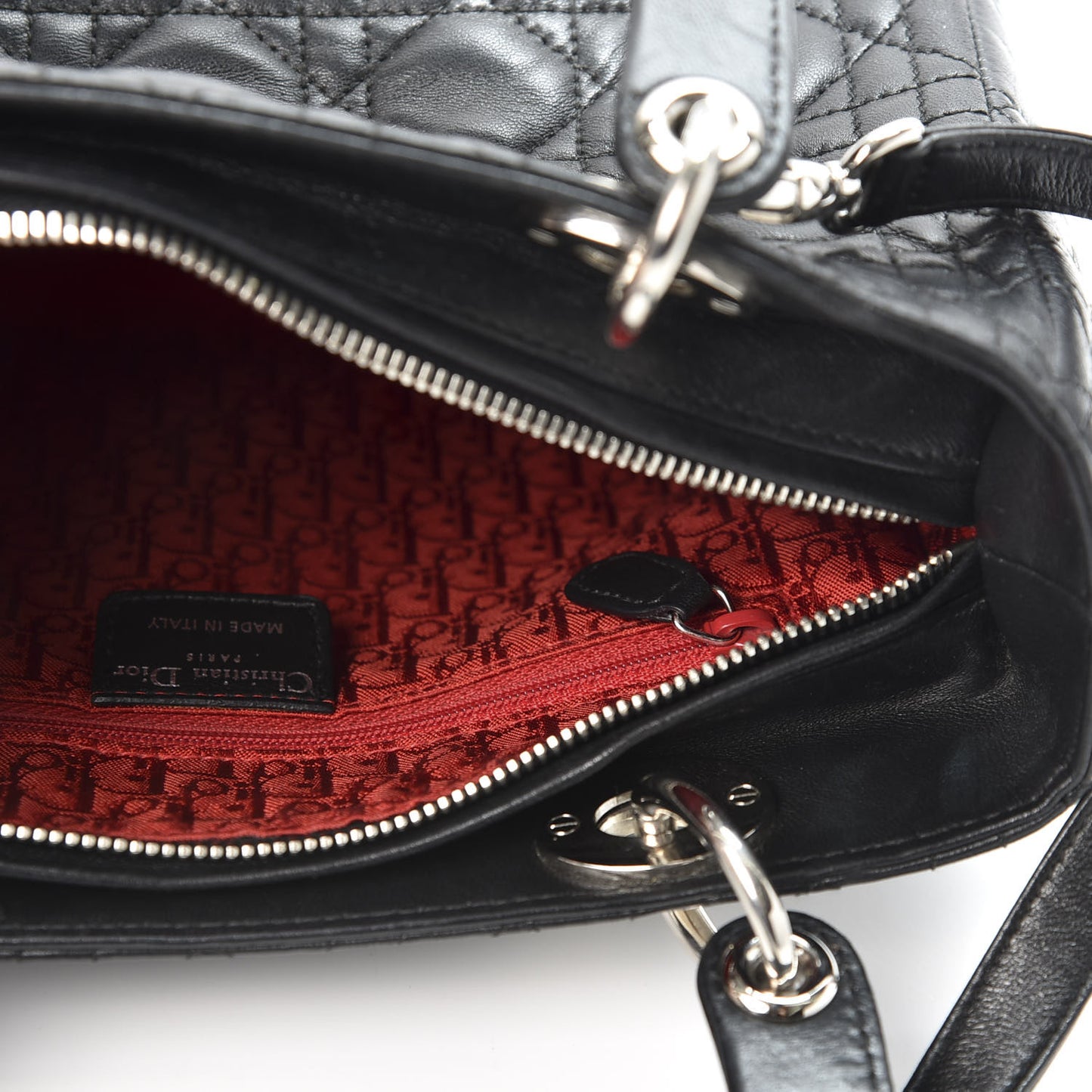 Lambskin Cannage Medium Lady Dior Black