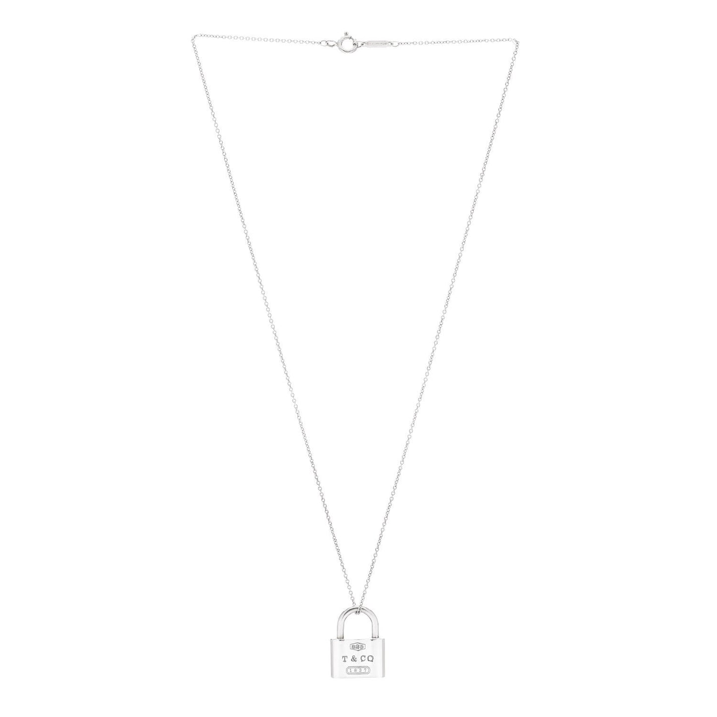 Sterling Silver 1837 Lock Charm Pendant Necklace