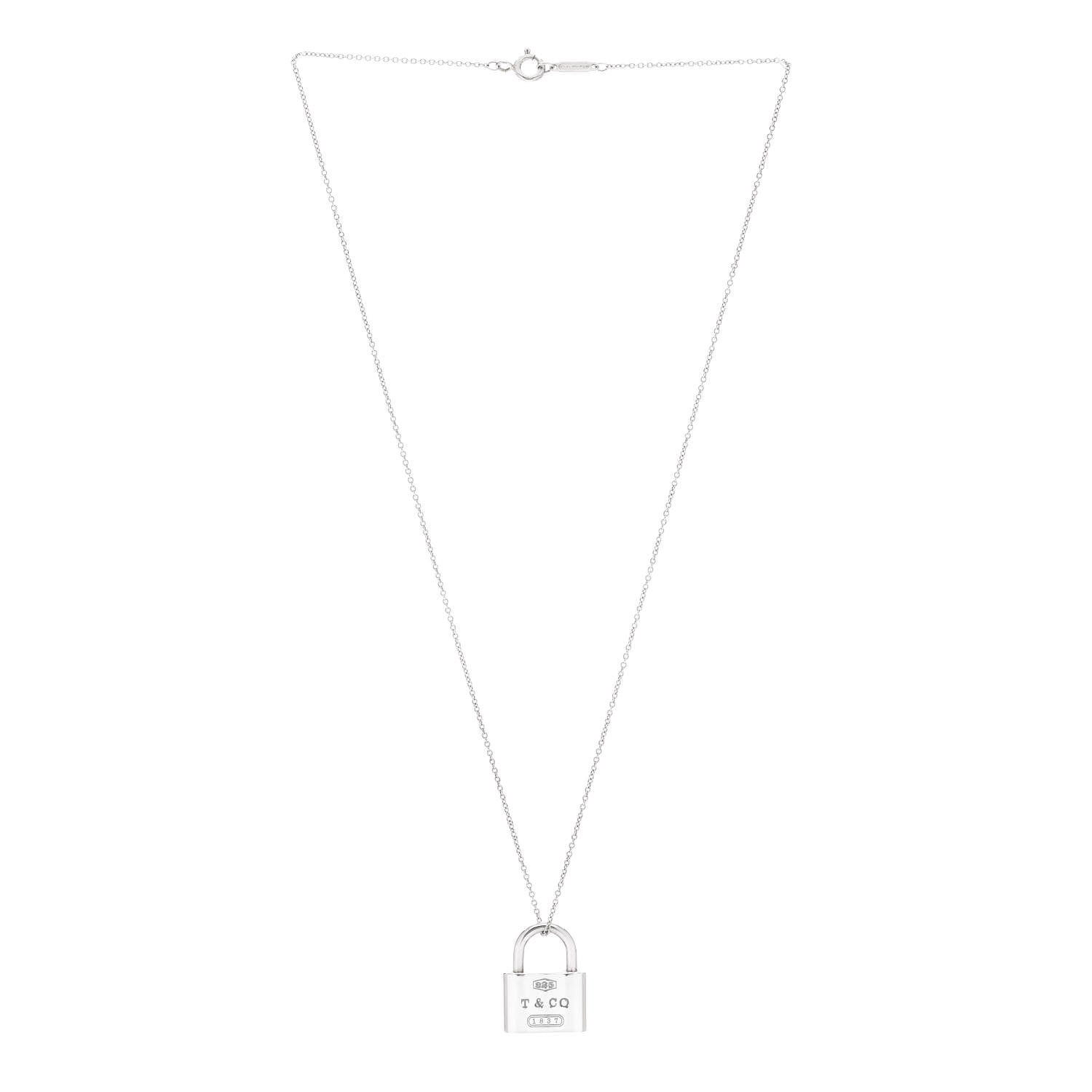 Tiffany Sterling Silver 1837 Lock Charm Pendant Necklace 3 of 6