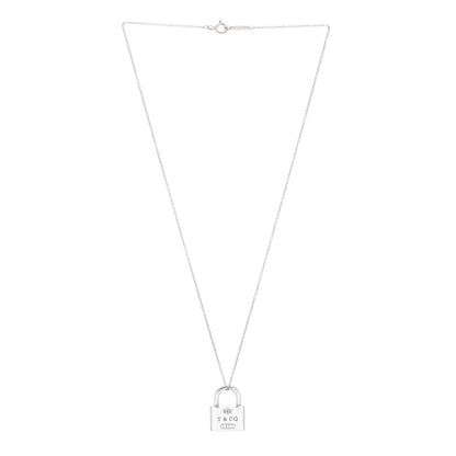 Tiffany Sterling Silver 1837 Lock Charm Pendant Necklace 3 of 6