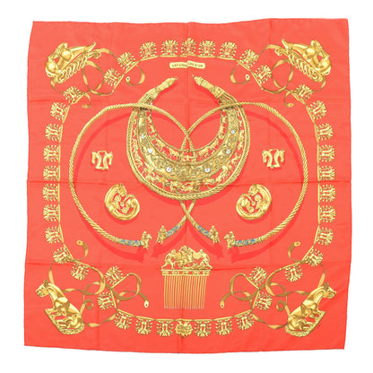 Hermes Silk Mousseline Les Cavaliers D'Or Scarf 90 1 of 3